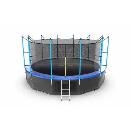 Батут с внутренней сеткой и лестницей EVO JUMP Internal 16ft (Blue) + нижняя сеть - Фото 2