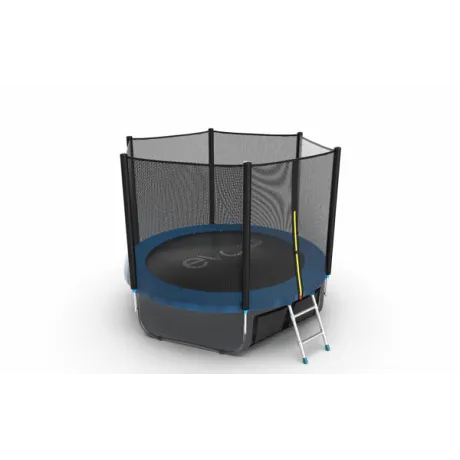 Батут с внешней сеткой и лестницей EVO JUMP External 8ft (Blue) + нижняя сеть - Фото 4