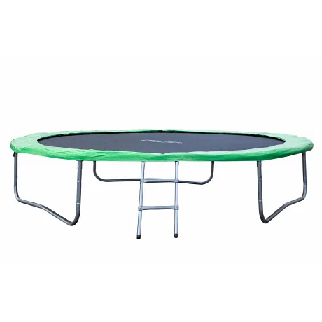 Батут JUNHOP 8 Комплект с защитной сетью и лестницей зеленый - Фото 6