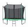 Батут JUNHOP 10 Комплект с защитной сетью и лестницей зеленый - Фото 2