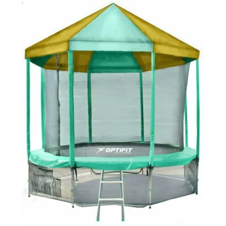 Батут Optifit Like Green 12ft с зелено-желтой крышей
