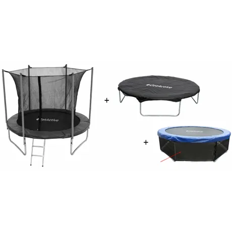 Батут GetActive Jump 10FT Inside черный с нижней сеткой и чехлом - Фото 2