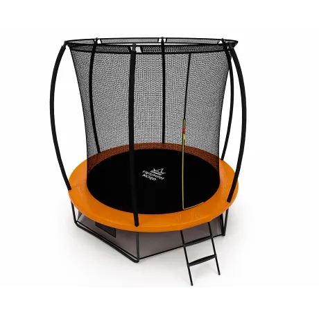 Батут Triumph Nord премиальный 244 см двуцветный серый/оранжевый с лестницей - Фото 2