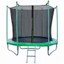 Батут JUNHOP 8 Комплект с защитной сетью и лестницей зеленый - Фото 2