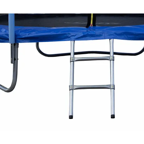 Батут JUNHOP 8 Комплект с защитной сетью и лестницей синий - Фото 6