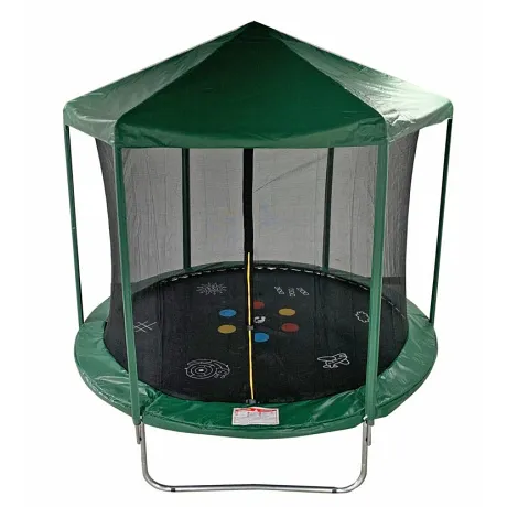 Батут 6FT 1,83м SportElite HOME с принтом, защитной сеткой и крышей FR-30-6FT