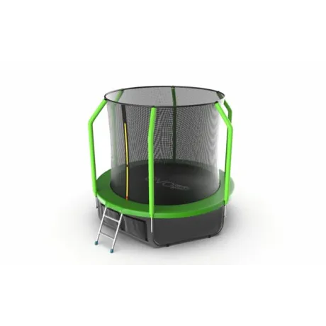 Батут с внутренней сеткой и лестницей EVO JUMP Cosmo 8ft (Green) + нижняя сеть - Фото 6