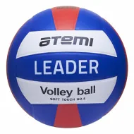 Мяч волейбольный Atemi LEADER, PVC ламинированный, сине/бел/крас,18 п., клееный, окруж 65-67