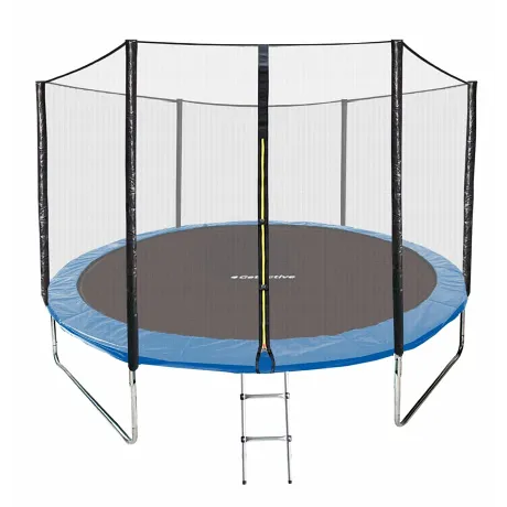 Батут складной GetActive Jump 10FT Outside синий с нижней сеткой и чехлом
