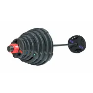 Штанга олимпийская OriginalFitTools 180 кг (диски с двумя хватами, черный гриф)