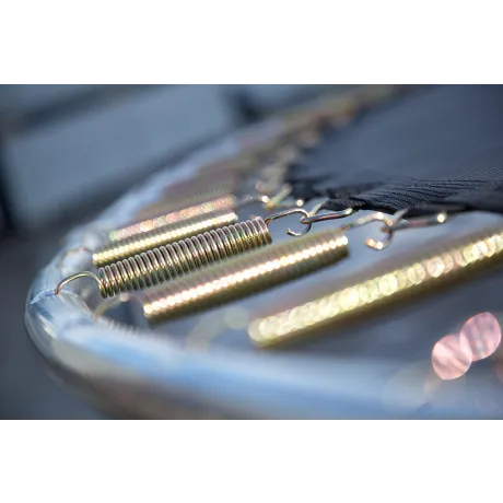 Батут JUNHOP 10 Комплект с защитной сетью и лестницей синий - Фото 7