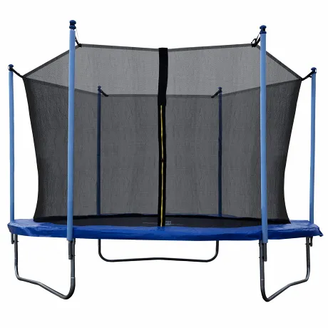 Батут JUNHOP 10 Комплект с защитной сетью и лестницей синий - Фото 3