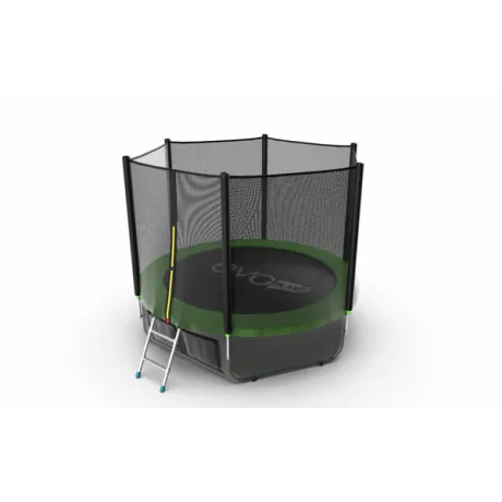 Батут с внешней сеткой и лестницей EVO JUMP External 8ft (Green) + нижняя сеть - Фото 5