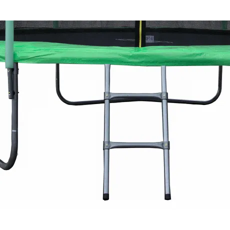 Батут JUNHOP 8 Комплект с защитной сетью и лестницей зеленый - Фото 3