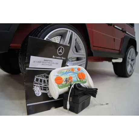 Электромобиль RiverToys Mercedes-Benz G65 AMG вишневый глянец - Фото 4