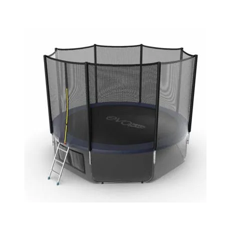 Батут с внешней сеткой и лестницей EVO JUMP External 12ft (Blue) + нижняя сеть