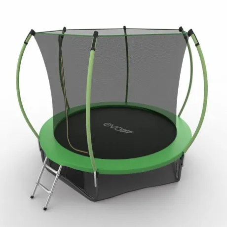 Батут с внутренней сеткой и лестницей EVO JUMP Internal 8ft (Green) + нижняя сеть - Фото 4