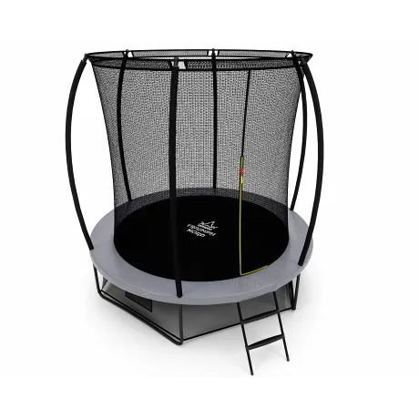 Батут Triumph Nord премиальный 244 см двуцветный серый/оранжевый с лестницей - Фото 3