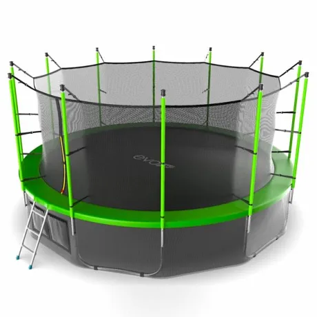 Батут с внутренней сеткой и лестницей EVO JUMP Internal 16ft (Green) + нижняя сеть