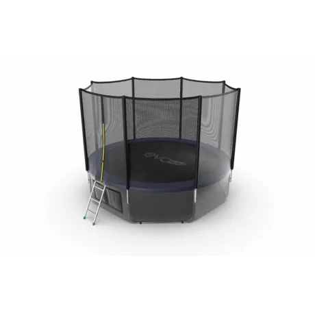 Батут с внешней сеткой и лестницей EVO JUMP External 12ft (Blue) + нижняя сеть - Фото 2